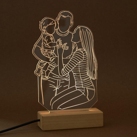 Personalized Line Art Photo Lamp
