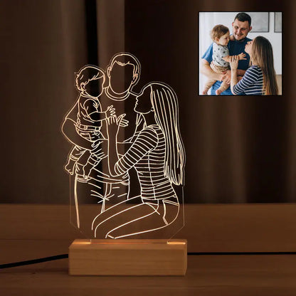 Personalized Line Art Photo Lamp