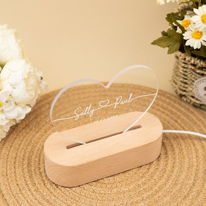 Heart Glow Couple Name Light