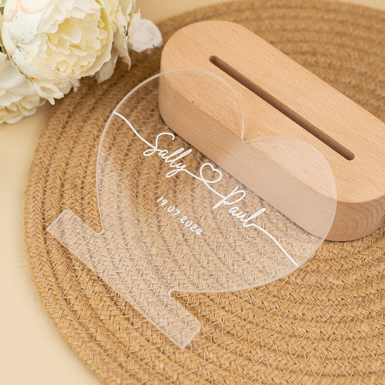 Heart Glow Couple Name Light