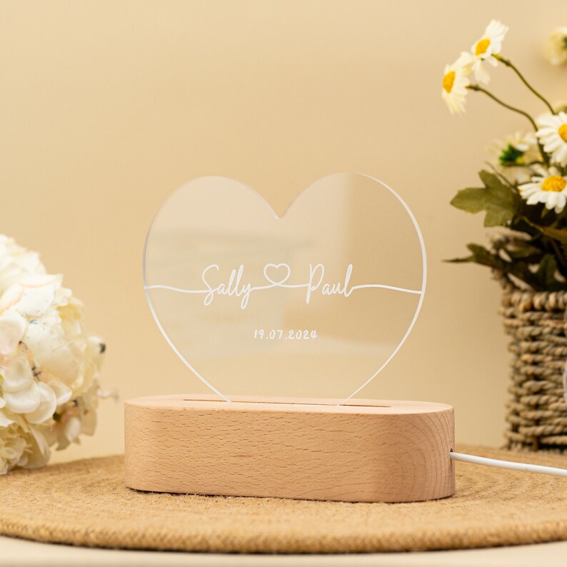 Heart Glow Couple Name Light