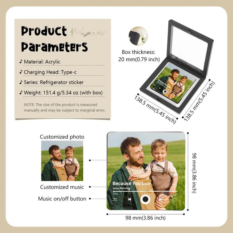 Personalized Photo Music Magnet