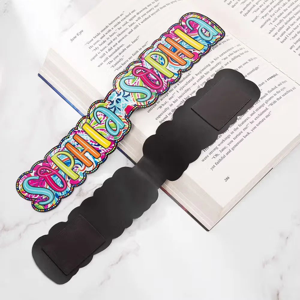 Where Every Chapter Knows Your Name - Personalized Bright Paisley Floral Doodle Magnetic Bookmark Clips Reading Birthday Gift