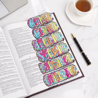 Where Every Chapter Knows Your Name - Personalized Bright Paisley Floral Doodle Magnetic Bookmark Clips Reading Birthday Gift